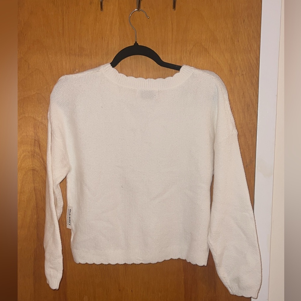 Old Navy SoSoft Bobble Heart Sweater Size S NWT Sea Salt Crew Neck Cozy - Picture 8 of 10